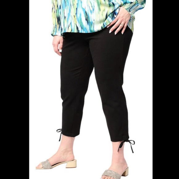 Size 6: Belle by Kim Gravel Regular Ponte Convertibelle Crop Pant with Side Tie - Picture 1 of 7